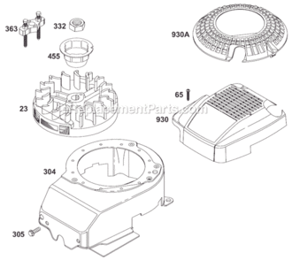 Page H Diagram and Parts List for 12B800  Briggs and Stratton Engine